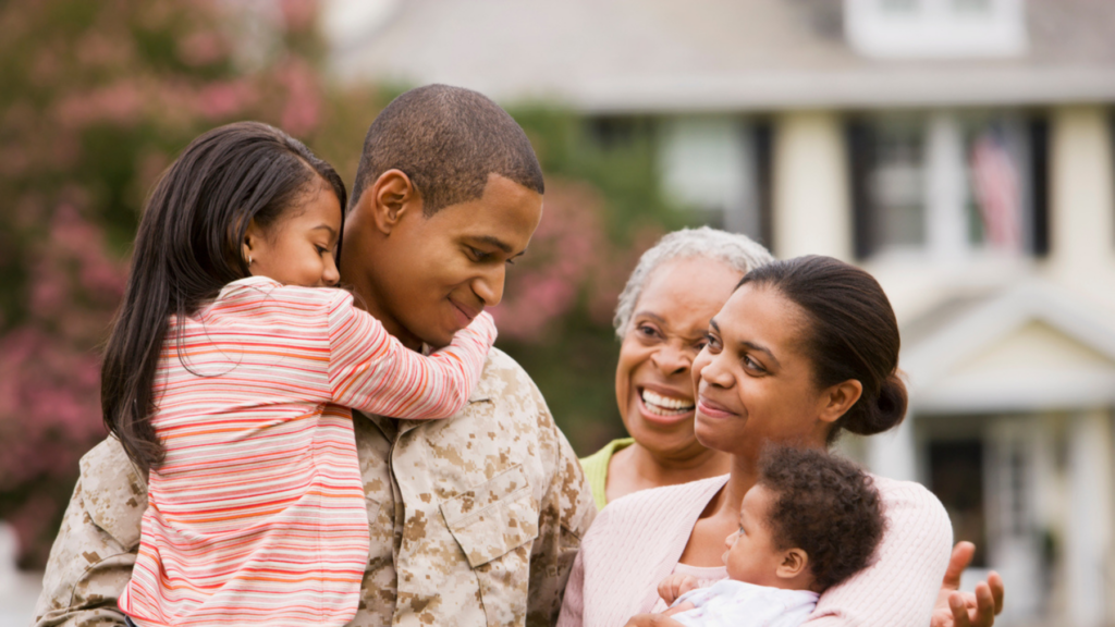 veteran with family