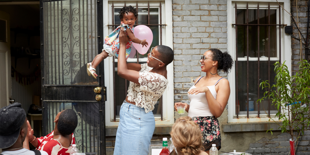 family celebrating